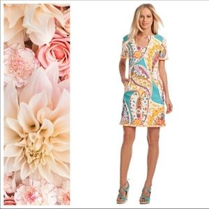 Trina Turk Rashida Frayed Fringe Pasley Print Trim Sheath Dress Size 4